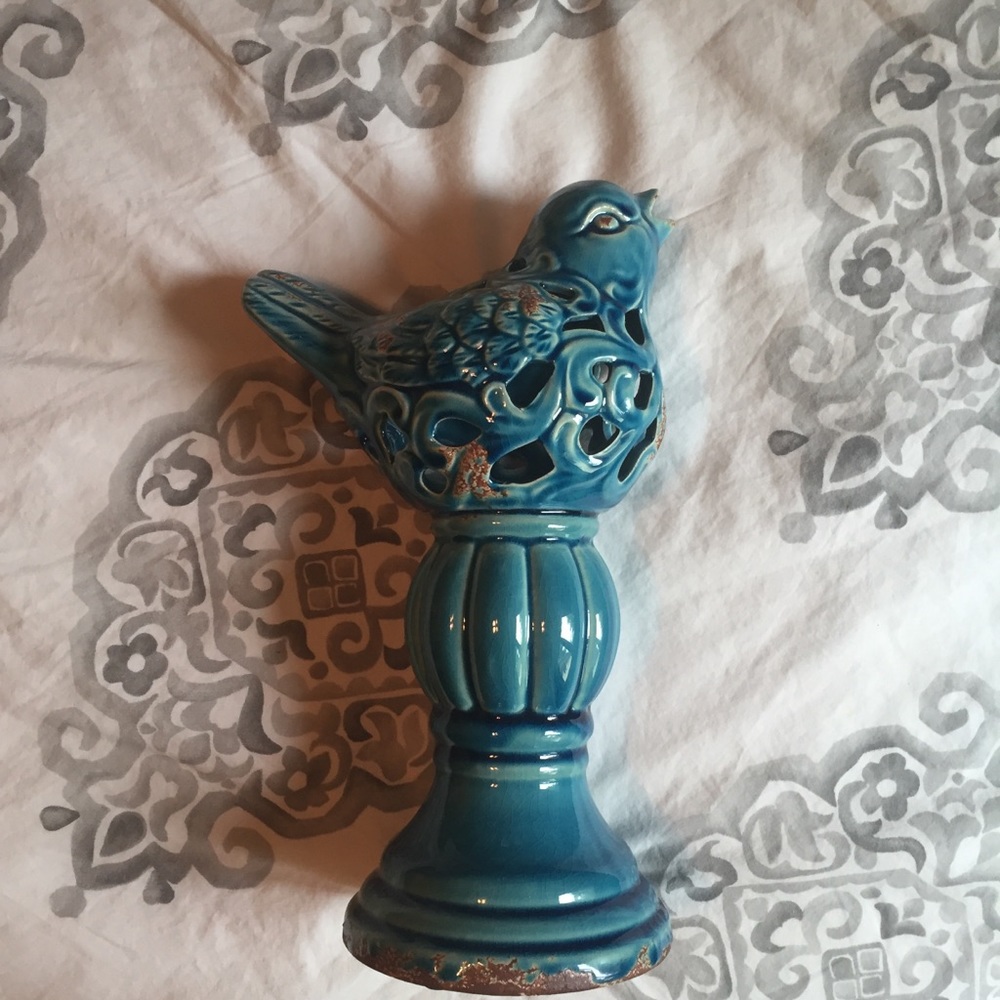 Marshall’s Turquoise Painted Bird Decor - Picture 2 of 6